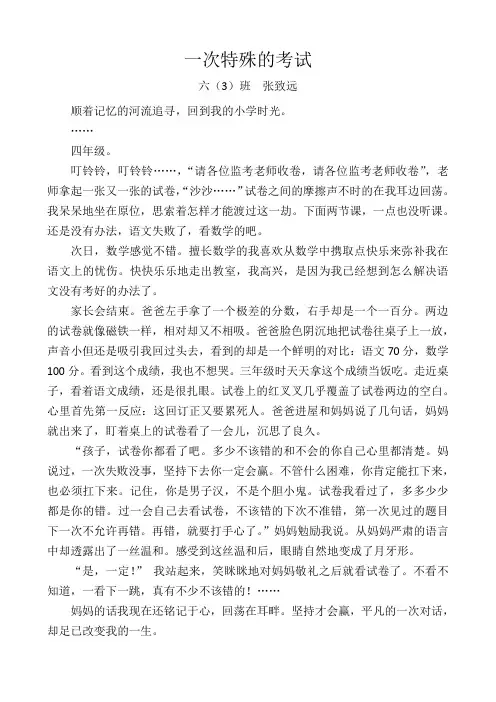 一次特殊的考试