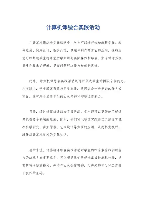 计算机课综合实践活动