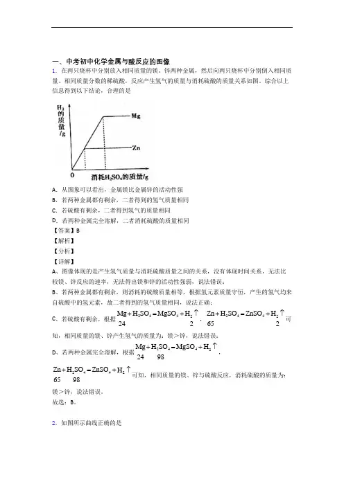 备战中考化学压轴题专题复习—金属与酸反应的图像的综合及详细答案