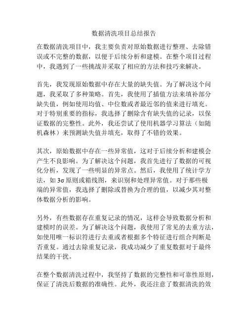 数据清洗项目总结报告