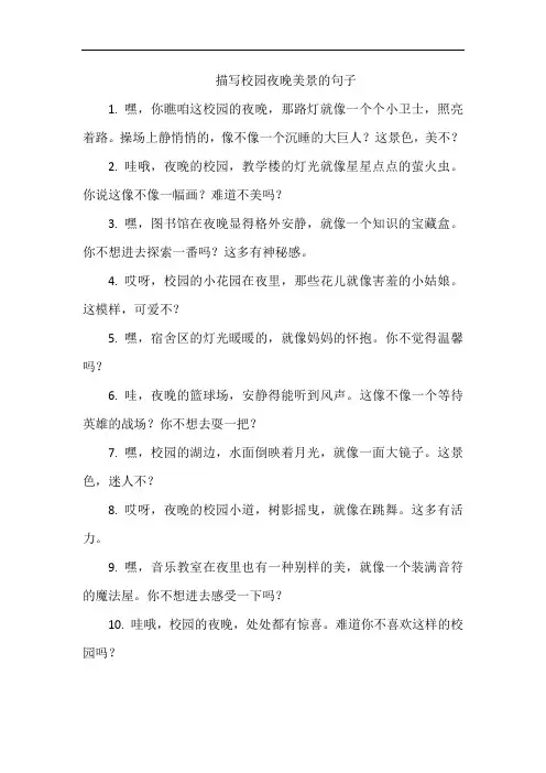 描写校园夜晚美景的句子