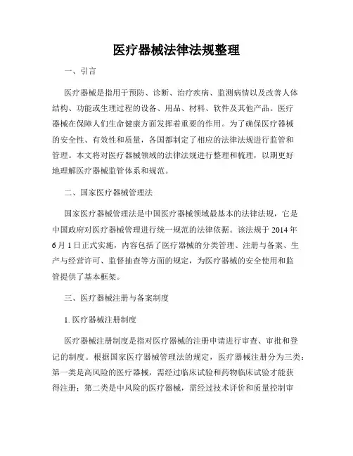 医疗器械法律法规整理
