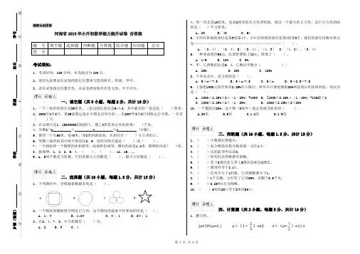 河南省2019年小升初数学能力提升试卷 含答案