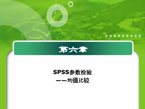 第6章 SPSS参数检验——均值比较