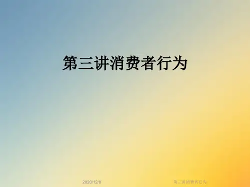 第三讲消费者行为