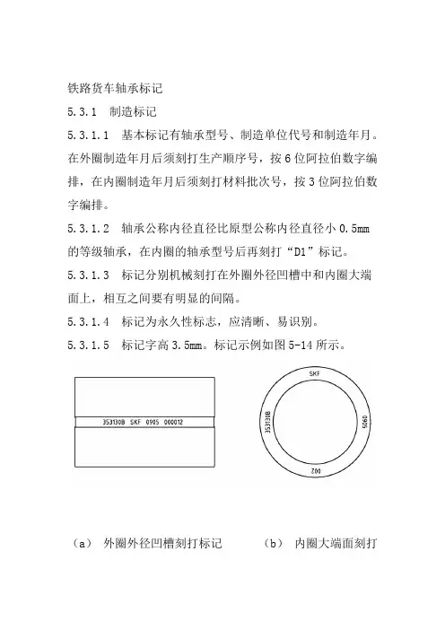 铁路货车轴承标记