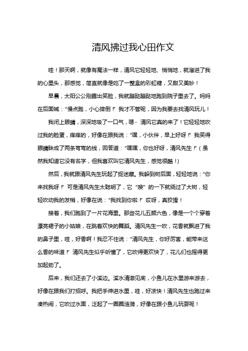 清风拂过我心田作文