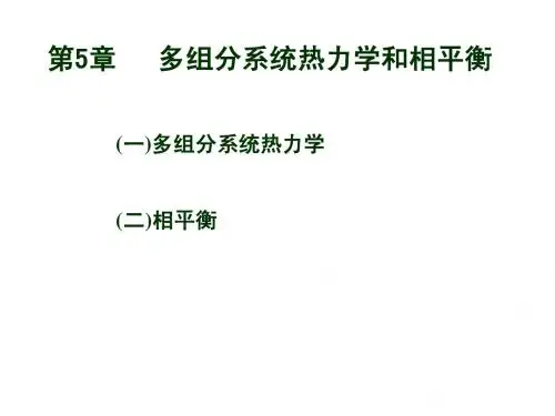 第5章 多组分系统热力学和相平衡(一)