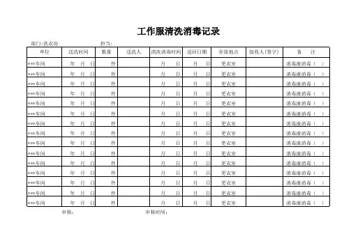 工作服清洗消毒记录