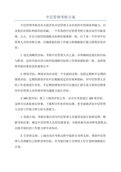 中层管理考核方案