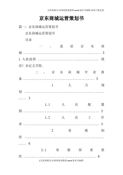 京东商城运营策划书doc