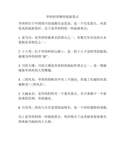 华西村有哪些旅游景点