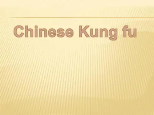 中国功夫英文介绍