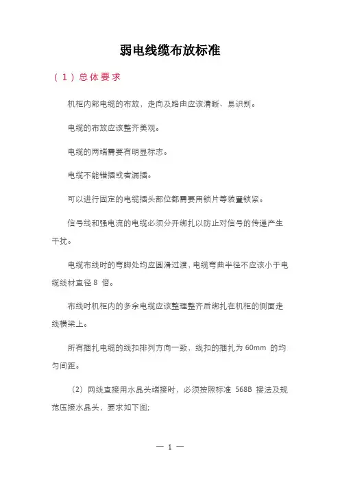 弱电线缆布放标准