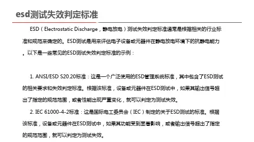 esd测试失效判定标准