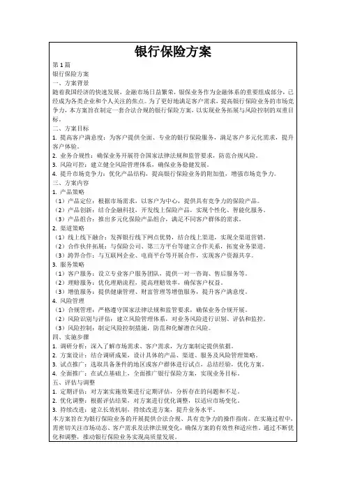 银行保险方案