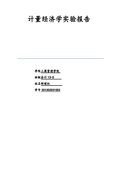 计量经济学实验报告