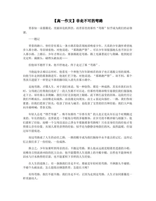 【高一作文】非走不可的弯路