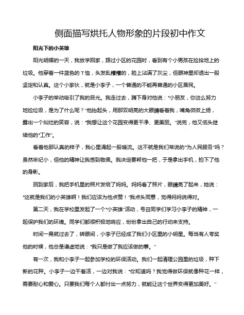 侧面描写烘托人物形象的片段初中作文