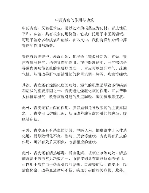 中药青皮的作用与功效