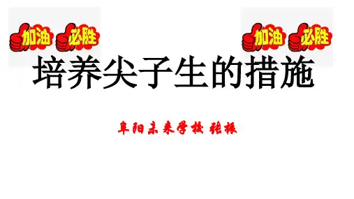 培养尖子生的措施 阜阳未来学校 张振