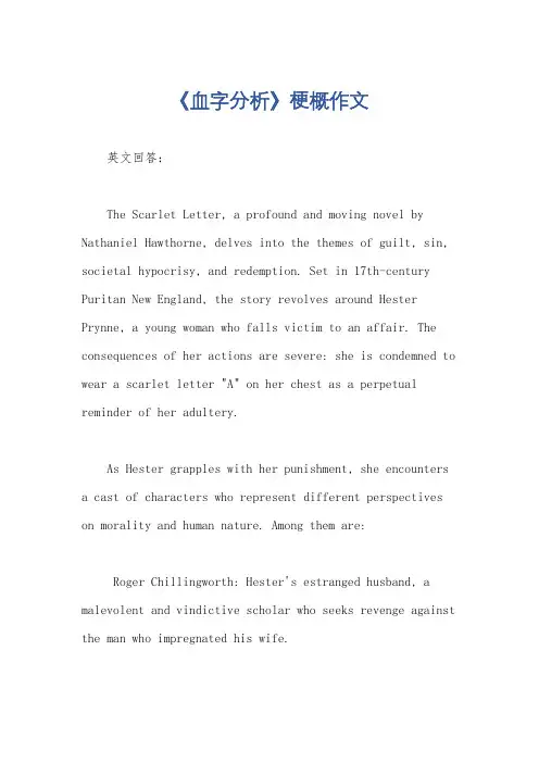《血字分析》梗概作文