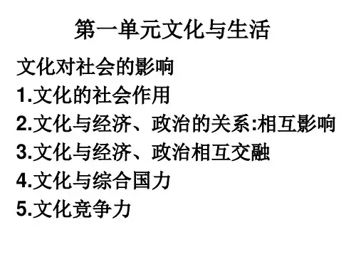 高三政治复习课件(文化生活)：文化生活复习 (共25张PPT)