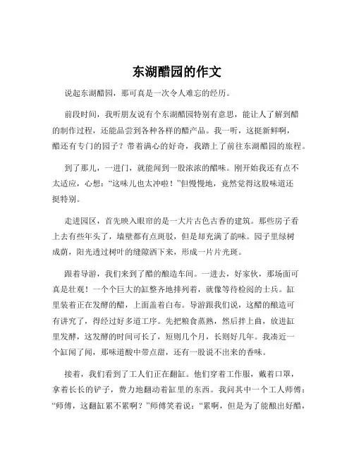 东湖醋园的作文