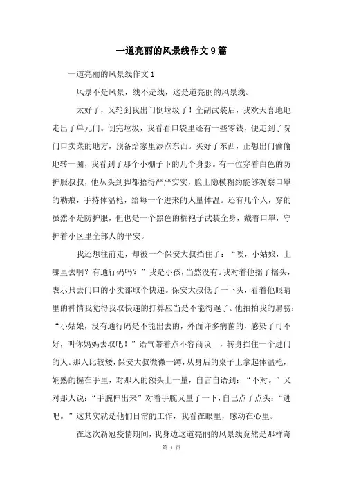 一道亮丽的风景线作文9篇