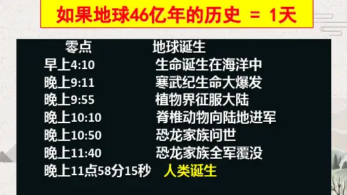 如果把地球历史46亿年压缩成一天