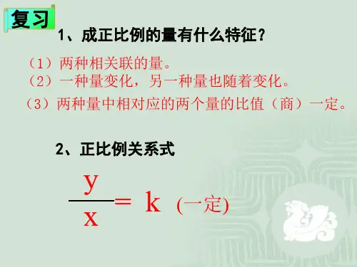 新人教版六年级数学下册《反比例》课件