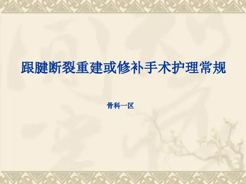 跟腱断裂重建或修补手术护理常规精品PPT课件