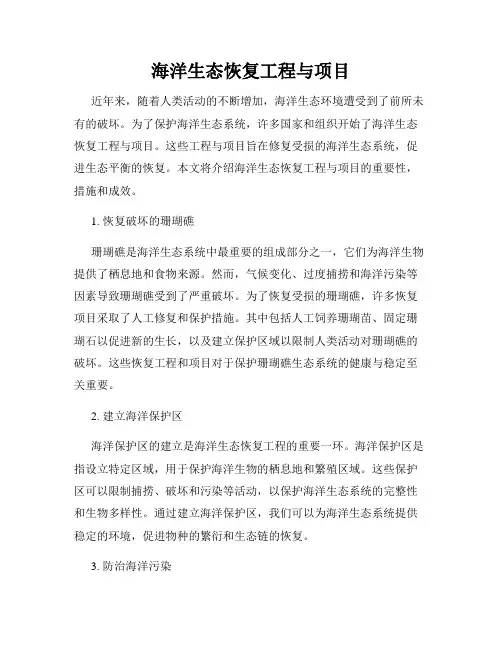 海洋生态恢复工程与项目