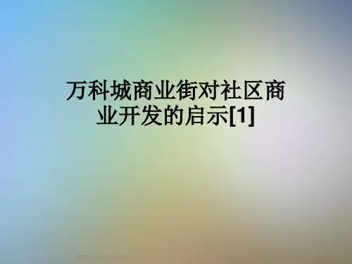 万科城商业街对社区商业开发的启示[1]