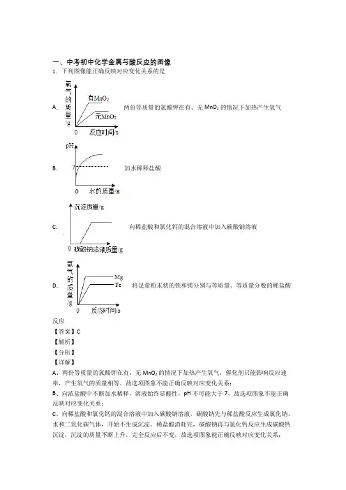 2020-2021中考化学培优(含解析)之金属与酸反应的图像