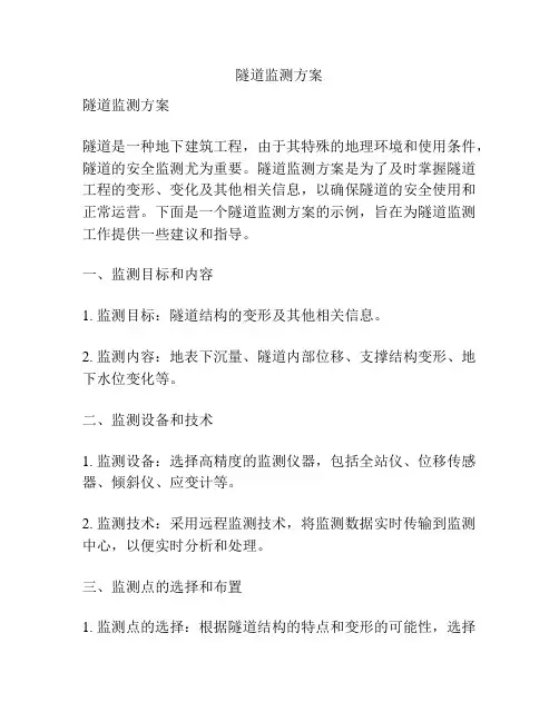 隧道监测方案