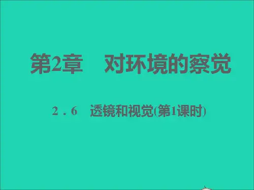 七年级科学下册第2章对环境的察觉2-6透镜和视觉第1课时习题课件新版浙教版