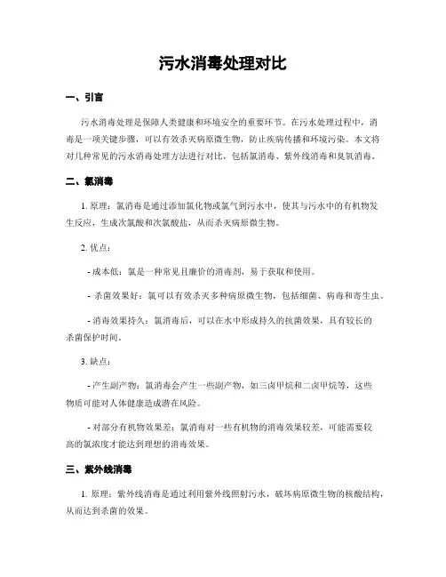 污水消毒处理对比
