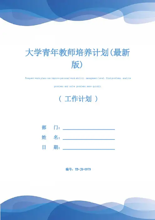 大学青年教师培养计划(最新版)