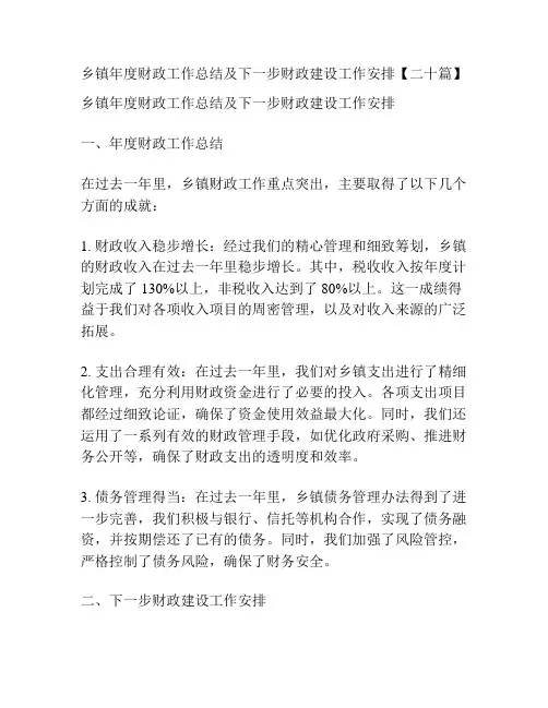 乡镇年度财政工作总结及下一步财政建设工作安排【二十篇】