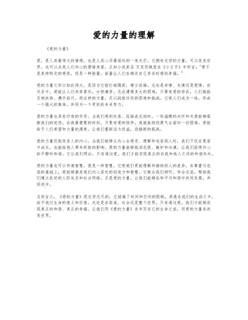 爱的力量的理解