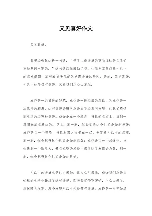 又见真好作文