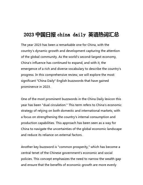 2023中国日报china daily 英语热词汇总