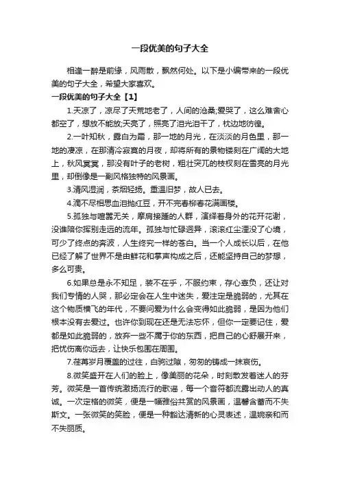 一段优美的句子大全