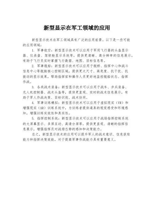 新型显示 在军工领域的应用
