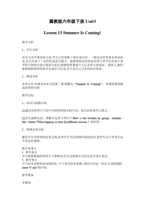 新冀教版六年级英语下册《Unit 3 What Will You Do This Summer.  Lesson 17 Danny’s Summer Holiday》_14
