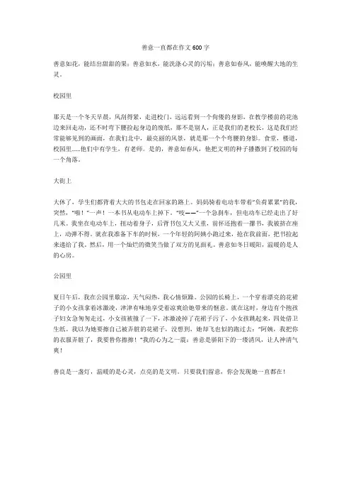 善意一直都在作文600字正式版