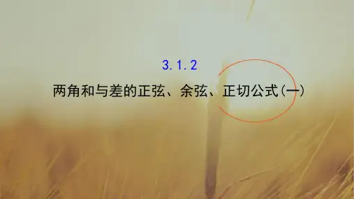 最新-人教A版高中数学必修四课件：312 两角和与差的正弦、余弦、正切公式一3 精品