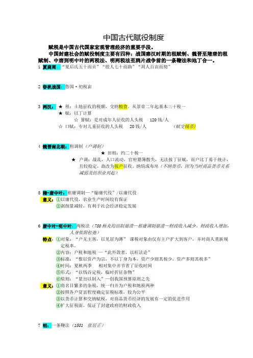 中国古代赋役制度