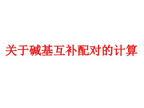 碱基互补配对计算详解